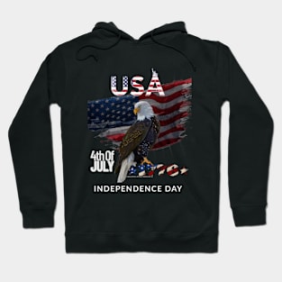 American 4th July eagle flag Independence Day Hoodie